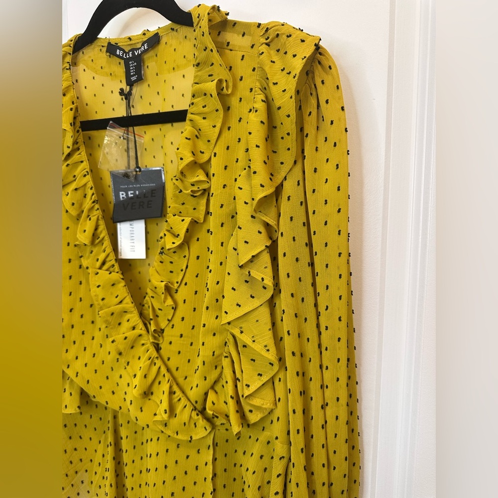 Dijon Ruffle Blouse with Dotted Pattern - Picture 3 of 4